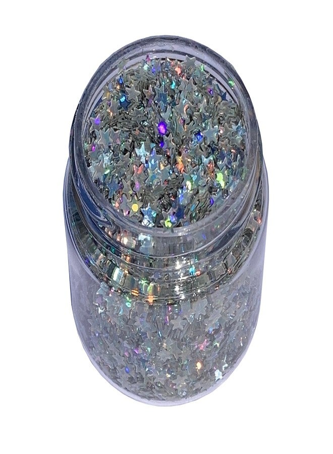 DIY Kit Creations: Biodegradable Holographic Stars Cosmetic Grade Glitter 0.75 oz jar - Vegan & Made in The USA - Image 2
